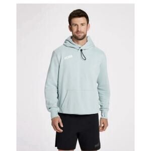 Hoka One One PullOver Hooded Hoodie In Light Blue Size small Mens